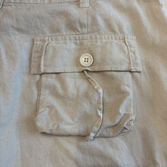 Urban Behavior Beige Linen-Cotton Cargo Pants Size M Relaxed Fit With Pockets - Picture 16 of 16